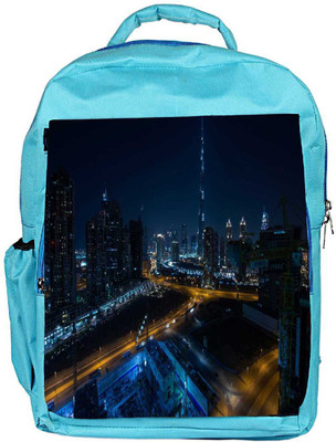 

Snoogg Eco Friendly Canvas Night View Of Burj Khalifa Designer Backpack Rucksack School Travel Unisex Casual Canvas Bag Bookbag Satchel 5 L Backpack(Blue)