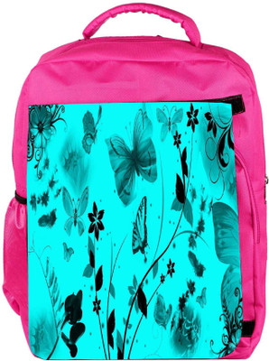 

Snoogg Eco Friendly Canvas Blue Butterflies Backpack Rucksack School Travel Unisex Casual Canvas Bag Bookbag Satchel 5 L Backpack(Pink)