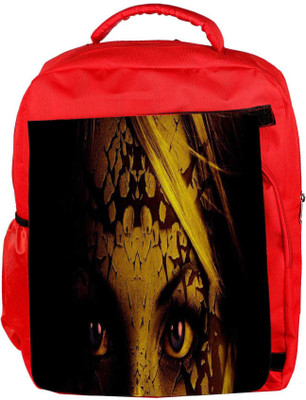 Snoogg Eco Friendly Canvas Woman With Cracked Skin 2733 Backpack Rucksack School Travel Unisex Casual Canvas Bag Bookbag Satchel 5 L Backpack(Red)