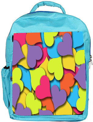 

Snoogg Eco Friendly Canvas Multiple Hearts Designer Backpack Rucksack School Travel Unisex Casual Canvas Bag Bookbag Satchel 5 L Backpack(Blue)