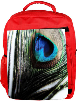 

Snoogg Eco Friendly Canvas Peacock Feather Background Backpack Rucksack School Travel Unisex Casual Canvas Bag Bookbag Satchel 5 L Backpack(Red)