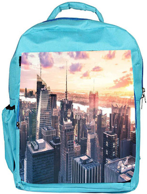 

Snoogg Eco Friendly Canvas Abstract Buildings Designer Backpack Rucksack School Travel Unisex Casual Canvas Bag Bookbag Satchel 5 L Backpack(Blue)
