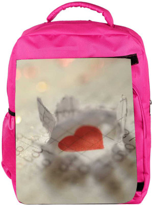 

Snoogg Eco Friendly Canvas Paper Heart Backpack Rucksack School Travel Unisex Casual Canvas Bag Bookbag Satchel 5 L Backpack(Pink)