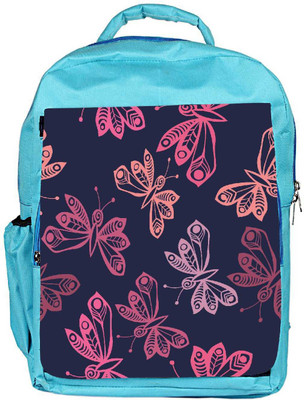 

Snoogg Eco Friendly Canvas Throws Butterflies Designer Backpack Rucksack School Travel Unisex Casual Canvas Bag Bookbag Satchel 5 L Backpack(Blue)