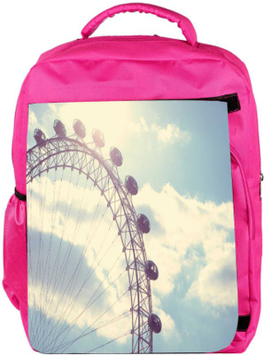 

Snoogg Eco Friendly Canvas Vintage Amusement Park Designer Backpack Rucksack School Travel Unisex Casual Canvas Bag Bookbag Satchel 5 L Backpack(Pink)