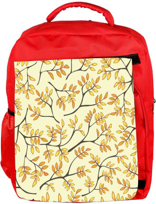 

Snoogg Eco Friendly Canvas Multicolor Leaves Lite Pattern Designer Backpack Rucksack School Travel Unisex Casual Canvas Bag Bookbag Satchel 5 L Backpack(Red)