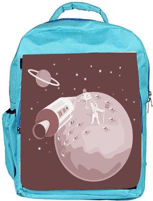 

Snoogg Eco Friendly Canvas Astronaut Landing On Moon Retro Backpack Rucksack School Travel Unisex Casual Canvas Bag Bookbag Satchel 5 L Backpack(Blue)
