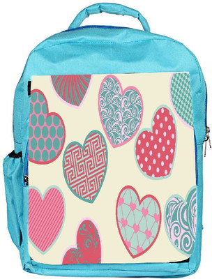 

Snoogg Eco Friendly Canvas Multicolor Heart Designer Backpack Rucksack School Travel Unisex Casual Canvas Bag Bookbag Satchel 5 L Backpack(Blue)