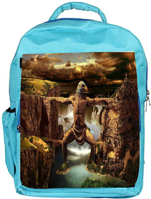 

Snoogg Eco Friendly Canvas Mountain Man Designer Backpack Rucksack School Travel Unisex Casual Canvas Bag Bookbag Satchel 5 L Backpack(Blue)