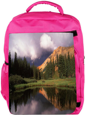 

Snoogg Eco Friendly Canvas Abstract Dark Sky Designer Backpack Rucksack School Travel Unisex Casual Canvas Bag Bookbag Satchel 5 L Backpack(Pink)