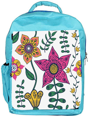 

Snoogg Eco Friendly Canvas Colorful Floral Seamless Pattern In Cartoon Style Seamless Pattern Backpack Rucksack School Travel Unisex Casual Canvas Bag Bookbag Satchel 5 L Backpack(Blue)