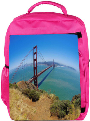 

Snoogg Eco Friendly Canvas Blue Water And Sealing Designer Backpack Rucksack School Travel Unisex Casual Canvas Bag Bookbag Satchel 5 L Backpack(Pink)