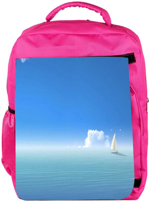 

Snoogg Eco Friendly Canvas White Small Boat Designer Backpack Rucksack School Travel Unisex Casual Canvas Bag Bookbag Satchel 5 L Backpack(Pink)