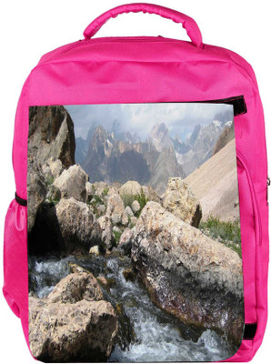 

Snoogg Eco Friendly Canvas Big White Rock Designer Backpack Rucksack School Travel Unisex Casual Canvas Bag Bookbag Satchel 5 L Backpack(Pink)