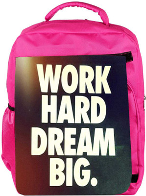 

Snoogg Eco Friendly Canvas Work Hard Dream Big Backpack Rucksack School Travel Unisex Casual Canvas Bag Bookbag Satchel 5 L Backpack(Pink)