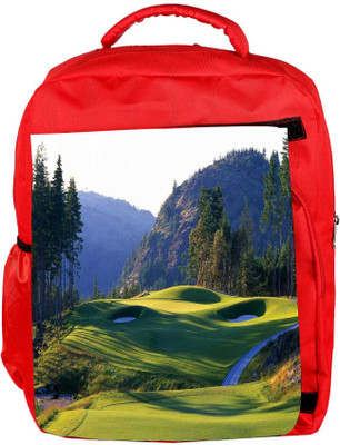 

Snoogg Eco Friendly Canvas Abstract Golf Park Designer Backpack Rucksack School Travel Unisex Casual Canvas Bag Bookbag Satchel 5 L Backpack(Red)