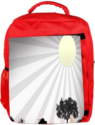 

Snoogg Eco Friendly Canvas Sun Rays Designer Backpack Rucksack School Travel Unisex Casual Canvas Bag Bookbag Satchel 5 L Backpack(Red)