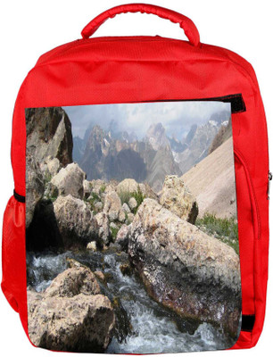 

Snoogg Eco Friendly Canvas Big White Rock Designer Backpack Rucksack School Travel Unisex Casual Canvas Bag Bookbag Satchel 5 L Backpack(Red)