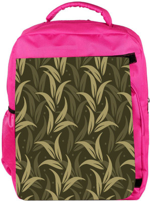 

Snoogg Eco Friendly Canvas Green Leaves Designer Backpack Rucksack School Travel Unisex Casual Canvas Bag Bookbag Satchel 5 L Backpack(Pink)