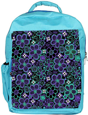 

Snoogg Eco Friendly Canvas Neon Floral Black Pattern Designer Backpack Rucksack School Travel Unisex Casual Canvas Bag Bookbag Satchel 5 L Backpack(Blue)