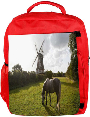 

Snoogg Eco Friendly Canvas Colorful Horse Designer Backpack Rucksack School Travel Unisex Casual Canvas Bag Bookbag Satchel 5 L Backpack(Red)