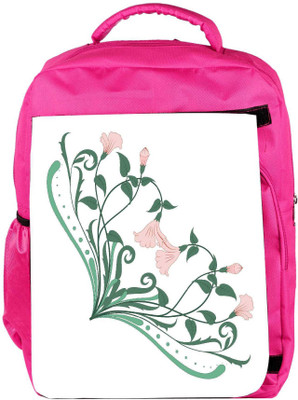 

Snoogg Eco Friendly Canvas Corner Flourish Frame Backpack Rucksack School Travel Unisex Casual Canvas Bag Bookbag Satchel 5 L Backpack(Pink)