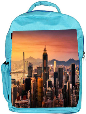 

Snoogg Eco Friendly Canvas Tall Buildings Designer Backpack Rucksack School Travel Unisex Casual Canvas Bag Bookbag Satchel 5 L Backpack(Blue)