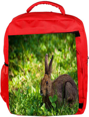 

Snoogg Eco Friendly Canvas Rabbit Sitting Designer Backpack Rucksack School Travel Unisex Casual Canvas Bag Bookbag Satchel 5 L Backpack(Red)