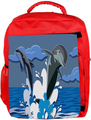 

Snoogg Eco Friendly Canvas Dolphin 2473 Backpack Rucksack School Travel Unisex Casual Canvas Bag Bookbag Satchel 5 L Backpack(Red)