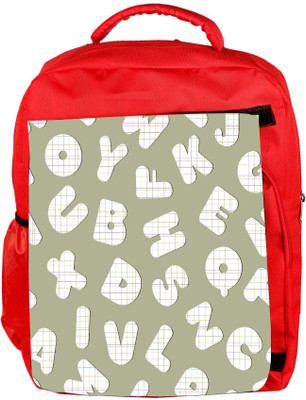 

Snoogg Eco Friendly Canvas Checks Alphabets Designer Backpack Rucksack School Travel Unisex Casual Canvas Bag Bookbag Satchel 5 L Backpack(Red)