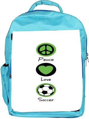 

Snoogg Eco Friendly Canvas Peace Love Soccer Backpack Rucksack School Travel Unisex Casual Canvas Bag Bookbag Satchel 5 L Backpack(Blue)