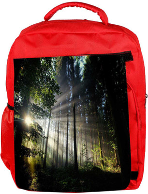 

Snoogg Eco Friendly Canvas Abstract Tall Trees Designer Backpack Rucksack School Travel Unisex Casual Canvas Bag Bookbag Satchel 5 L Backpack(Red)