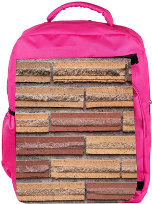 

Snoogg Eco Friendly Canvas Bricks On The Wall Designer Backpack Rucksack School Travel Unisex Casual Canvas Bag Bookbag Satchel 5 L Backpack(Pink)