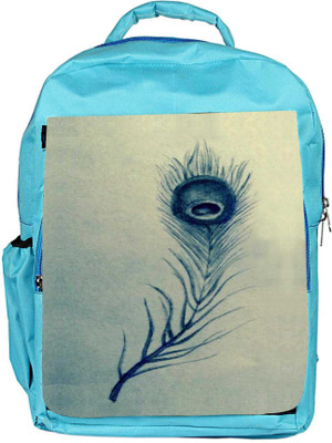 

Snoogg Eco Friendly Canvas Feather Abstract Backpack Rucksack School Travel Unisex Casual Canvas Bag Bookbag Satchel 5 L Backpack(Blue)