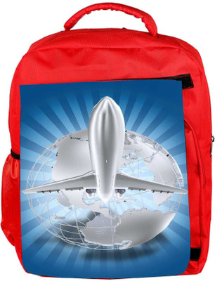 

Snoogg Eco Friendly Canvas Airlines Theme Backpack Rucksack School Travel Unisex Casual Canvas Bag Bookbag Satchel 5 L Backpack(Red)