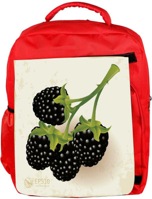 

Snoogg Eco Friendly Canvas Blackberries Vector Backpack Rucksack School Travel Unisex Casual Canvas Bag Bookbag Satchel 5 L Backpack(Red)