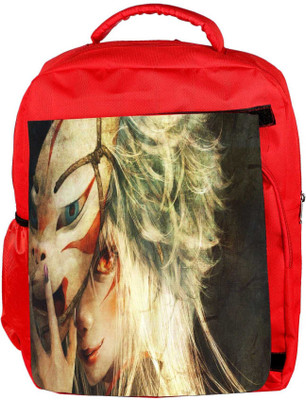 

Snoogg Eco Friendly Canvas Firey Eyed Woman Behind The Mask Designer Backpack Rucksack School Travel Unisex Casual Canvas Bag Bookbag Satchel 5 L Backpack(Red)