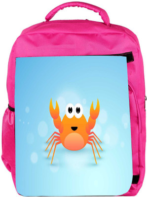 

Snoogg Eco Friendly Canvas Cute Cartoon Of Crab Backpack Rucksack School Travel Unisex Casual Canvas Bag Bookbag Satchel 5 L Backpack(Pink)