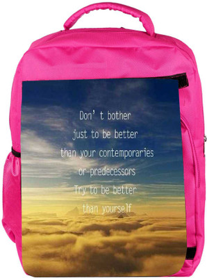 

Snoogg Eco Friendly Canvas Better Than Yourself Backpack Rucksack School Travel Unisex Casual Canvas Bag Bookbag Satchel 5 L Backpack(Pink)