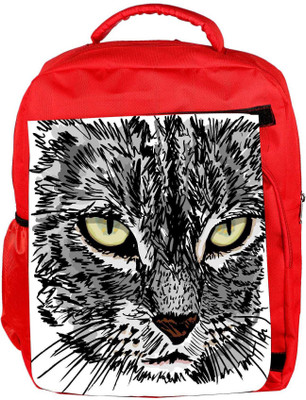 

Snoogg Eco Friendly Canvas Sketch Of Curious Little Cat Looking At Something On The Ground Vector Illu Backpack Rucksack School Travel Unisex Casual Canvas Bag Bookbag Satchel 5 L Backpack(Red)