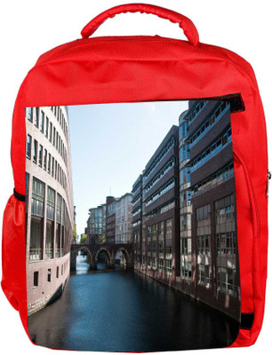 

Snoogg Eco Friendly Canvas Lake View City Designer Backpack Rucksack School Travel Unisex Casual Canvas Bag Bookbag Satchel 5 L Backpack(Red)