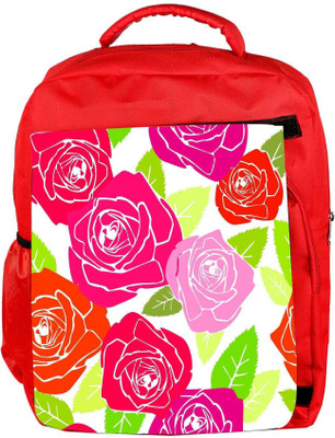 

Snoogg Eco Friendly Canvas Dark Color Roses Designer Backpack Rucksack School Travel Unisex Casual Canvas Bag Bookbag Satchel 5 L Backpack(Red)