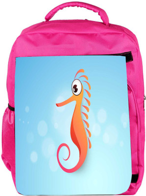 

Snoogg Eco Friendly Canvas Water Animal Cartoons With Hippocampus Sea Horse Backpack Rucksack School Travel Unisex Casual Canvas Bag Bookbag Satchel 5 L Backpack(Pink)