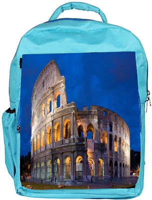 

Snoogg Eco Friendly Canvas Half Building Designer Backpack Rucksack School Travel Unisex Casual Canvas Bag Bookbag Satchel 5 L Backpack(Blue)