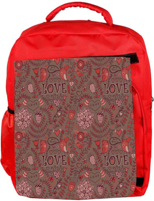 

Snoogg Eco Friendly Canvas Love Brown Pattern Designer Backpack Rucksack School Travel Unisex Casual Canvas Bag Bookbag Satchel 5 L Backpack(Red)