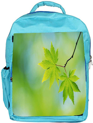 

Snoogg Eco Friendly Canvas Green Neem Leaves Designer Backpack Rucksack School Travel Unisex Casual Canvas Bag Bookbag Satchel 5 L Backpack(Blue)