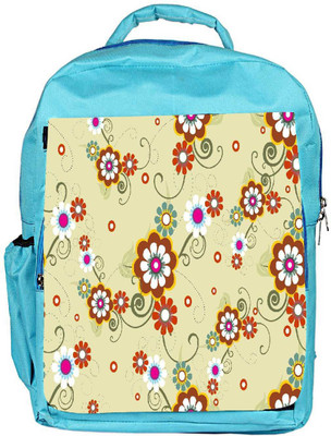 

Snoogg Eco Friendly Canvas White Floral Designer Backpack Rucksack School Travel Unisex Casual Canvas Bag Bookbag Satchel 5 L Backpack(Blue)