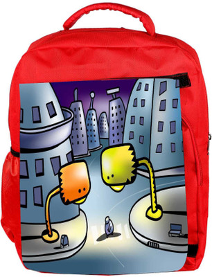 

Snoogg Eco Friendly Canvas Street Lights Designer Backpack Rucksack School Travel Unisex Casual Canvas Bag Bookbag Satchel 5 L Backpack(Red)