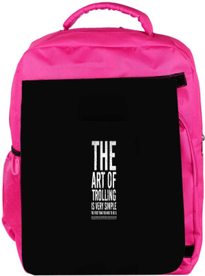 

Snoogg Eco Friendly Canvas The Art Of Trolling Designer Backpack Rucksack School Travel Unisex Casual Canvas Bag Bookbag Satchel 5 L Backpack(Pink)