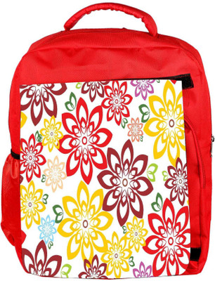 

Snoogg Eco Friendly Canvas Colorful Floral Designer Backpack Rucksack School Travel Unisex Casual Canvas Bag Bookbag Satchel 5 L Backpack(Red)